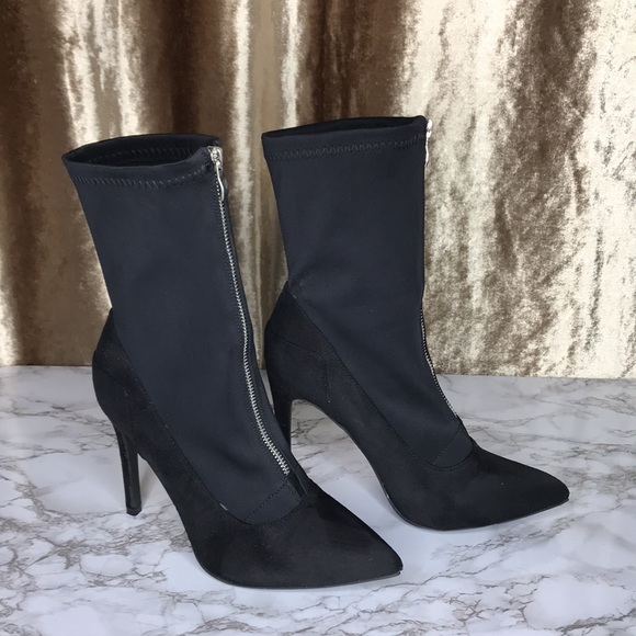 Black zip up pumps size 10 - Picture 5 of 7